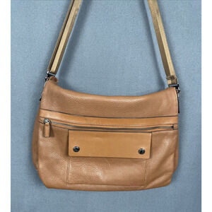 OROTON Hobo Bag Pebbled Leather Crossbody Shoulder Purse Tan Brown Australian